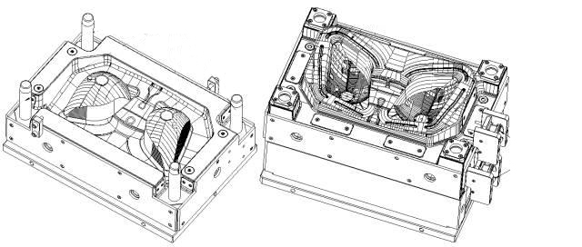 Spillover grooves and ejector pins for BMC flash removal