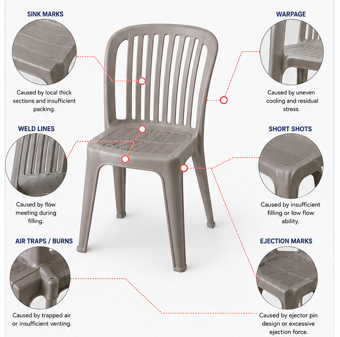 Common Problems in Plastic Chair Injection Molding | DTG
