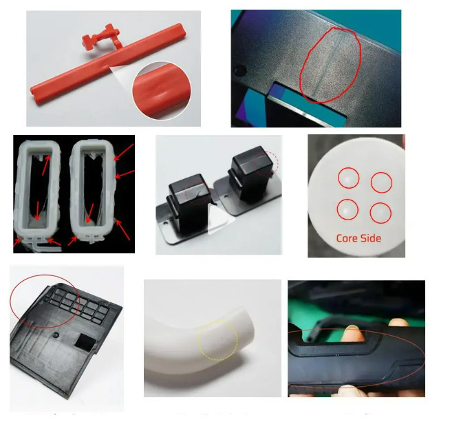 Two shot injection molding defects and interface quality inspection