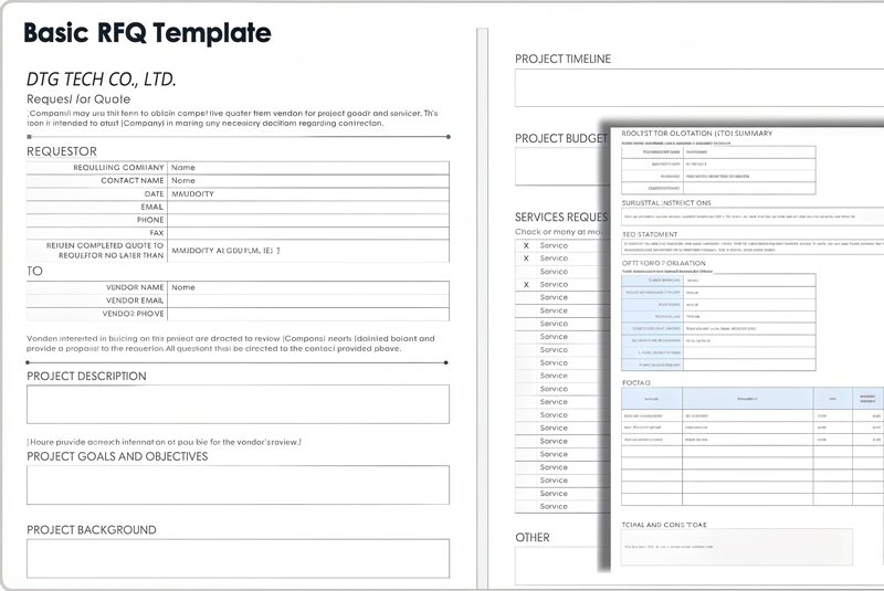 DFM RFQ checklist and project requirements