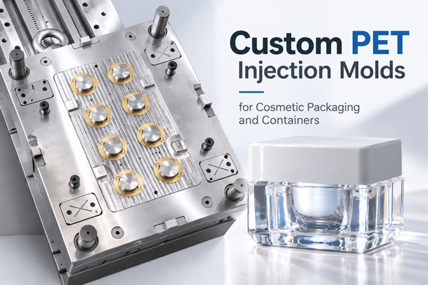 Custom PET injection mold and transparent cosmetic packaging container